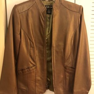 Bronce Gold Leather Jacket. Your Next Favorite!!